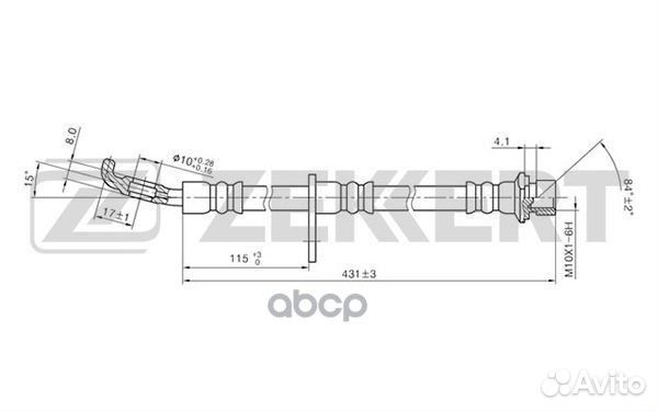 Шланг тормозной передний левый Toyota Corolla