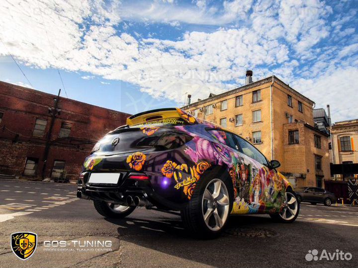 Тюнинг диффузор заднего бампера Opel Astra J GTC