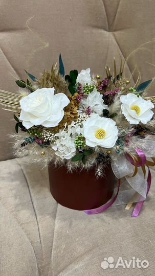 Букет из сухоцветов / цветы в коробке