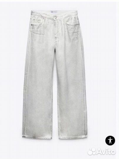 Джинсы zara с эффектом фольги