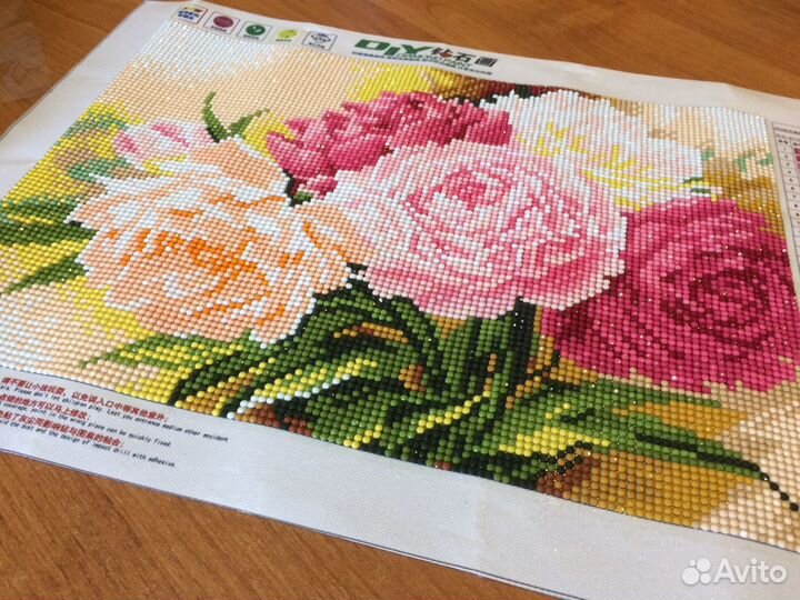 Картина из страз готовая, «Букет пионов»