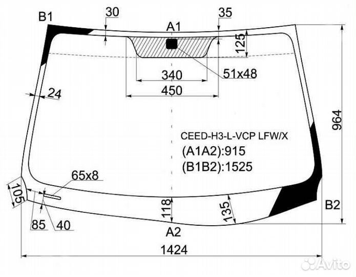 Лобовое стекло на Kia Proceed 06-12г