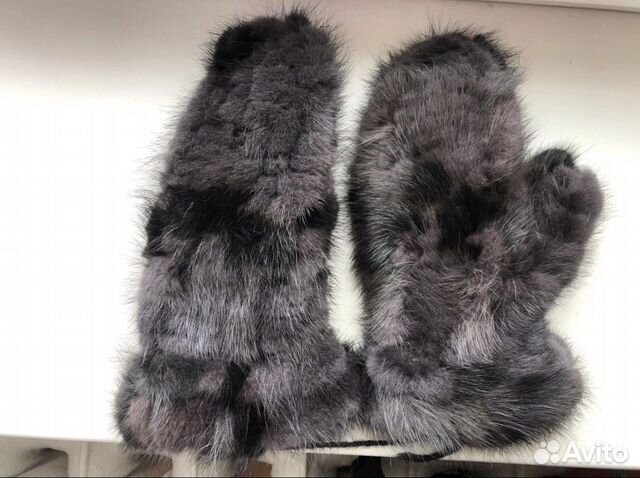 Новые варежки норка кролик