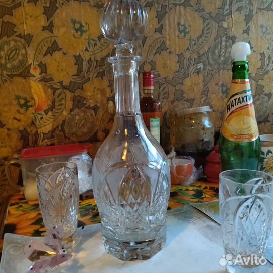 Графин и две рюмки. Хрусталь