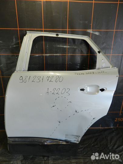 Дверь задняя левая - Peugeot 3008