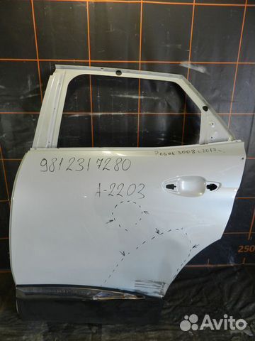 Дверь задняя левая - Peugeot 3008