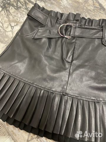 Кожаная юбка zara m