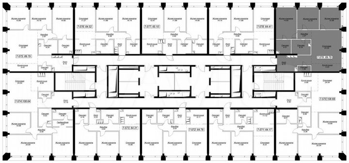 2-к. квартира, 64,3 м², 45/55 эт.