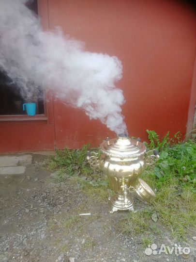 Самовар уголь 7л. Ваза с гранями