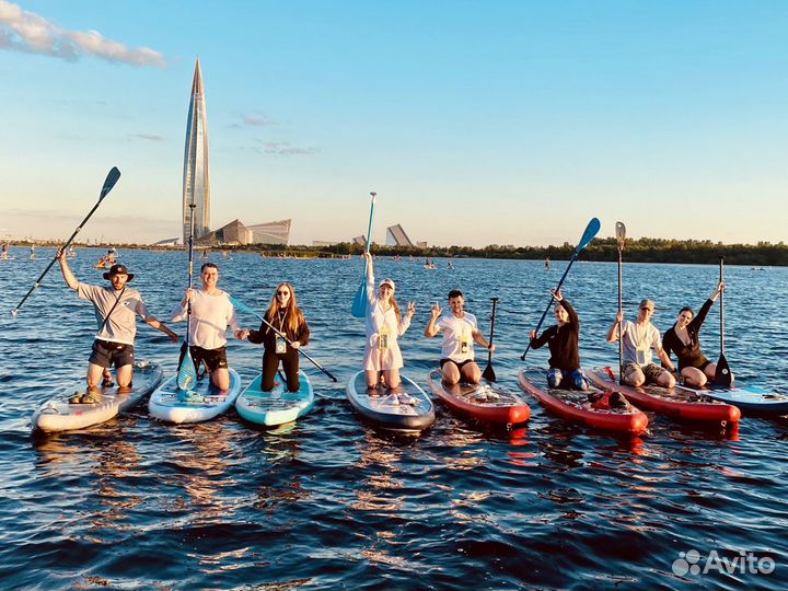 Прогулки на сапах закат в Лахте