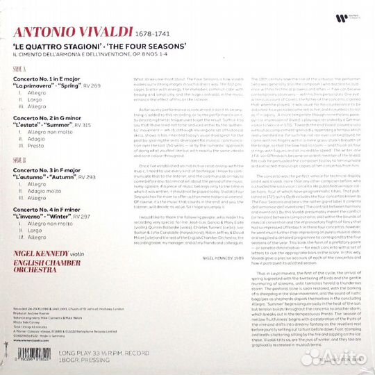 Виниловая пластинка nigel kennedy, english chamber