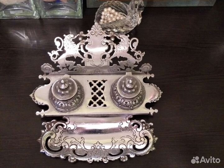 Письменный набор с 2 мя чернильницами