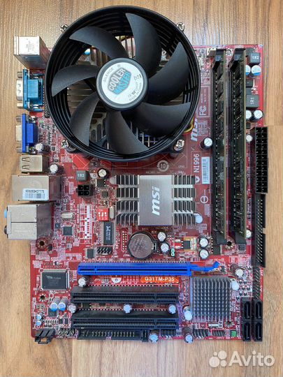 Материнская плата с процессором и памятью LGA775