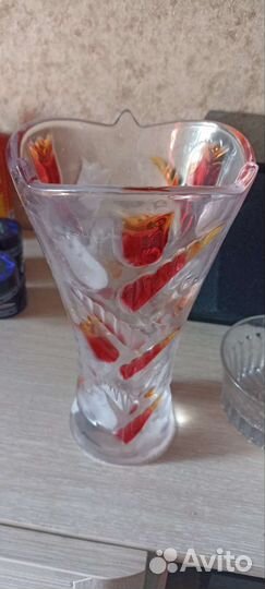 Хрусталь, ваза, салатник, стаканы