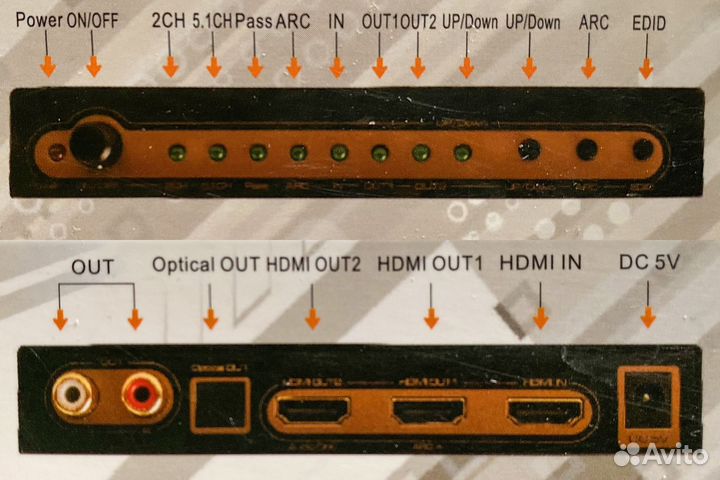 Конвертер AVE HDC-77 (hdmi 4K60 HDR в hdmi+Audio)