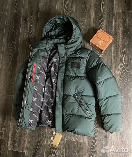 Зимний пуховик burberry с капюшоном 46-54