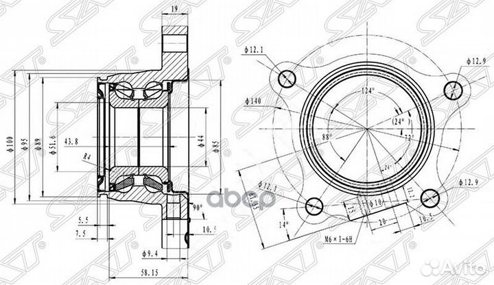 Полуступица задняя/прав toyota prado #RJ12#/surf