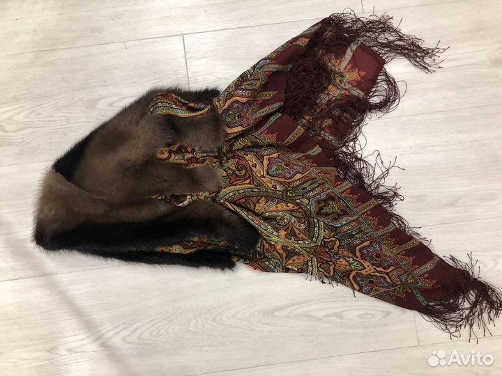 Платок шаль капор из норки