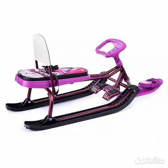 Снегокат детский зимний со складной спинкой,с торм
