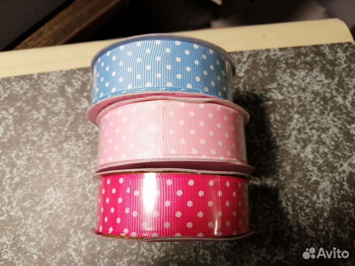 Лента репсовая в горошек