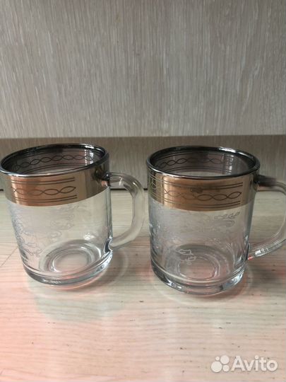 Стеклянные кружки чашки с ручкой прозрачные,250 мл
