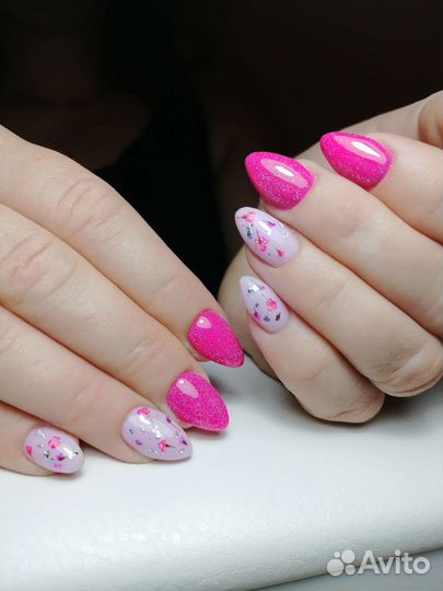 Гелевое наращивание ногтей,гель-лак