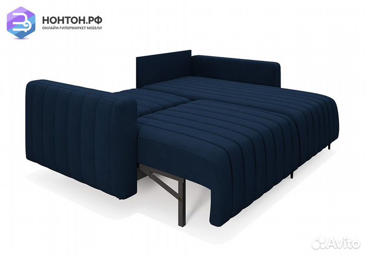 Угловой диван пантограф Маркфул велюр темно-синий