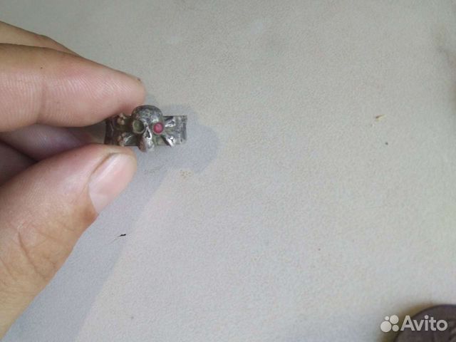 Кольцо серебро с черепом