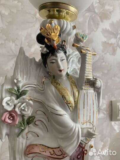 Японская статуэтка с лампой большая ретро