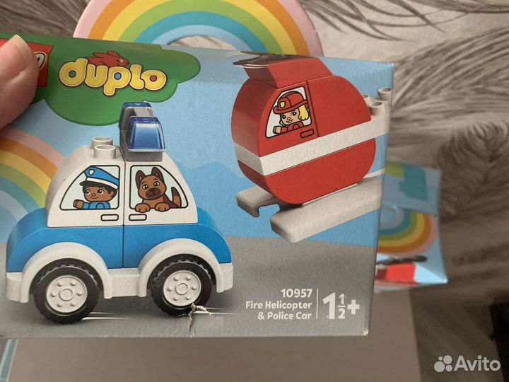 Lego duplo Пожарный вертолет и полиц. автомобиль