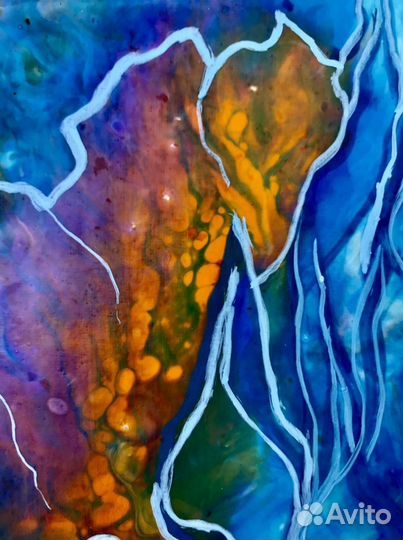 Картина Волшебные цветы, Флюид Арт, 35-40 см