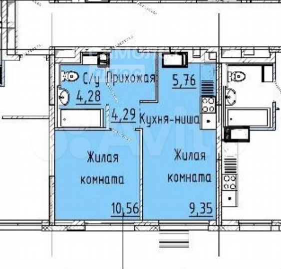 1-к. квартира, 34,2 м², 2/14 эт.