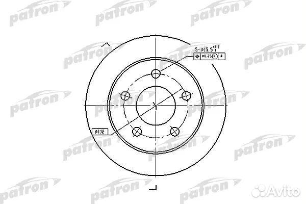Patron PBD4038 Диск тормозной задн audi A6 97-05 A