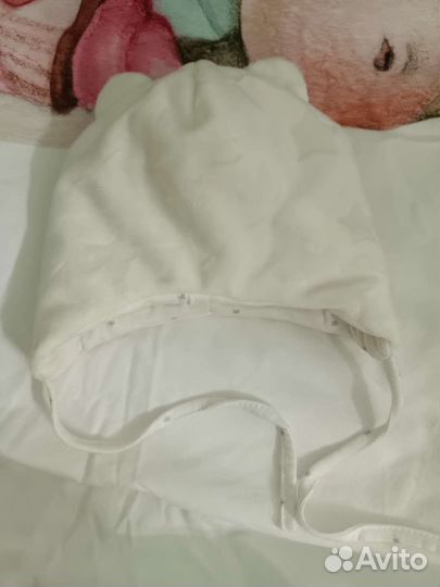 Шапка для малыша утепленная на синтепоне с ушками