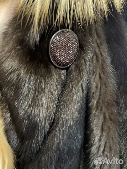 Шуба норковая Alef с лисьим капюшоном