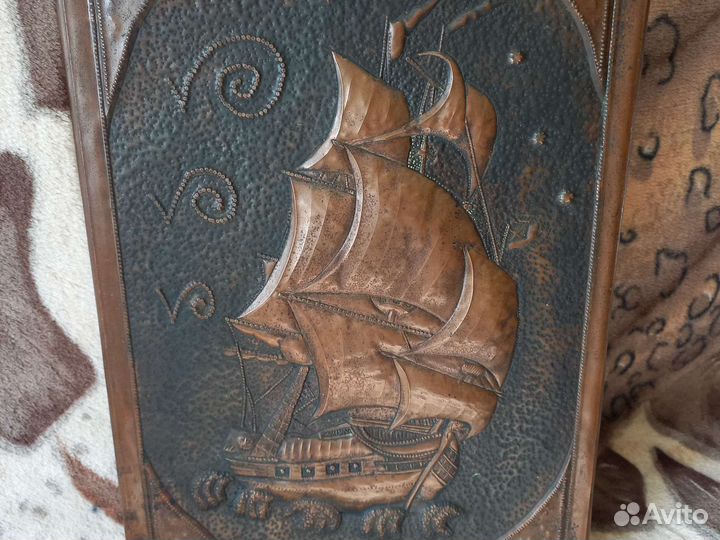 Чеканка Парусник. СССР