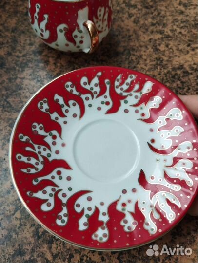 Кофейная пара костяной фарфор Япония оригинал