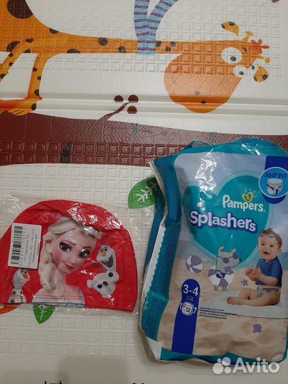 Трусики для плавания pampers splashers и шапочка
