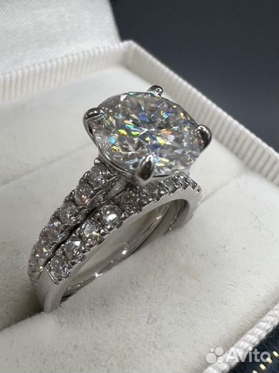 Кольцо муассанит бриллиант 3 ct