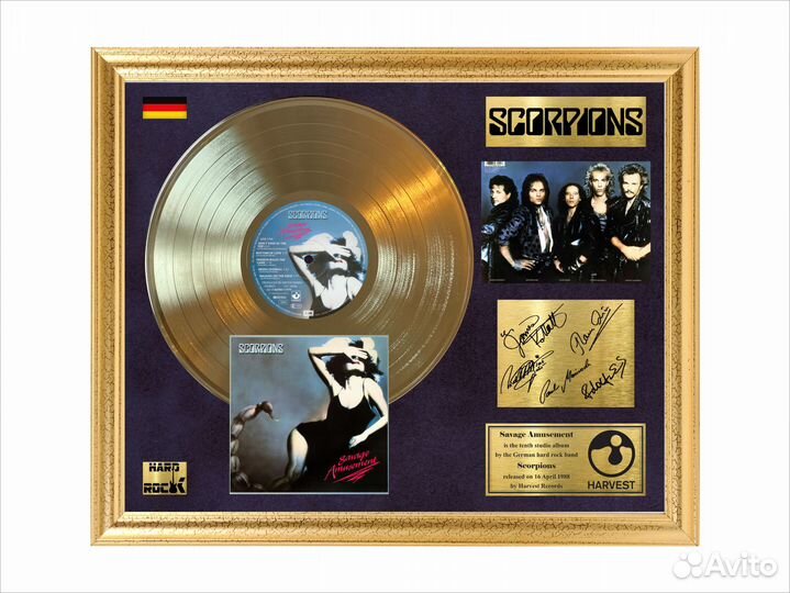 Золотой виниловый диск Scorpions Savage Amusement