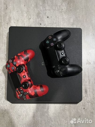 Sony PlayStation 4slim 1TB + 2 джойстика + игры