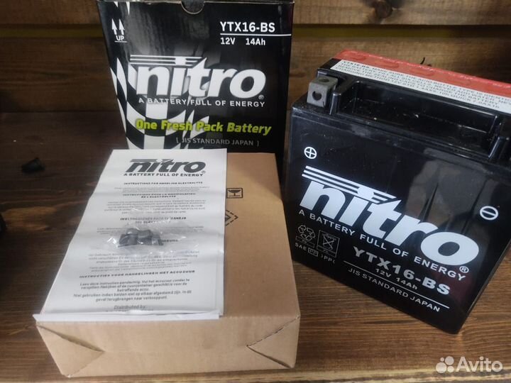 Мото акб Nitro YTX16-BS 12 V 14Ah