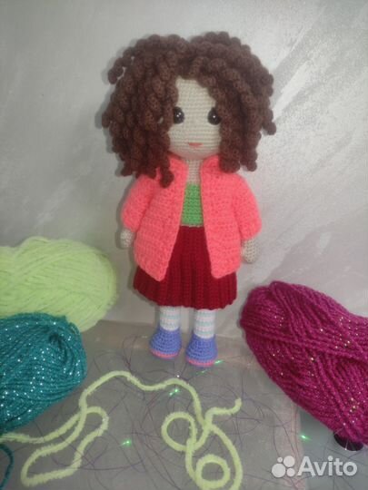 Кукла вязанная крючком, игрушки ручной работы