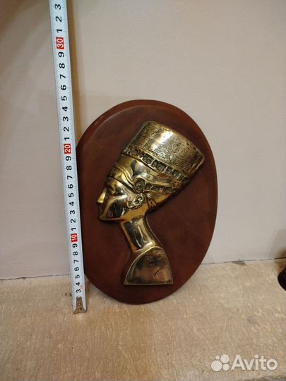 Панно старинное медное - Клеопатра