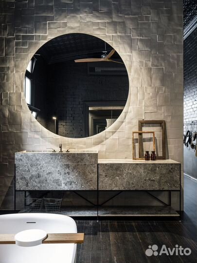 Зеркало в ванную с подсветкой круглое