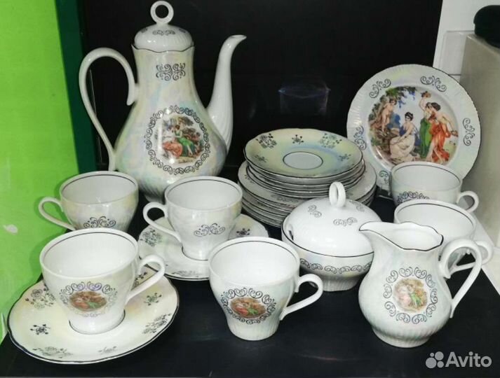 Чайный сервиз Мадонна, ГДР, jlmenau, kahla винтаж