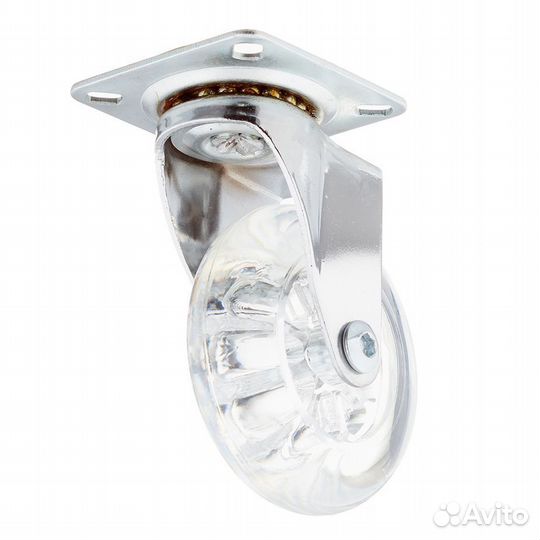 Опора колесная поворотная полиуретан/пластик на пл