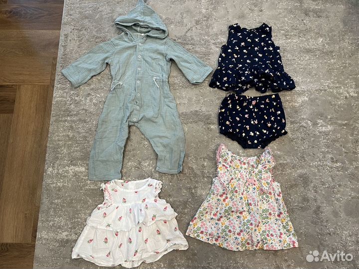Летняя одежда на девочку 80