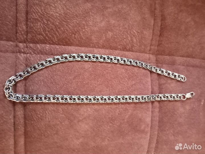 Мужская серебряная цепь бисмарк