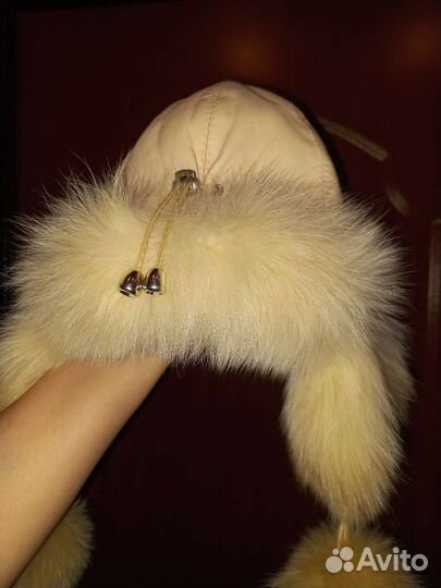 Шапка ушанка женская песец